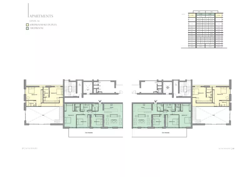 3 pokoje, mieszkanie 143,33 m², piętro 14, oferta nr B-1402, Soho Resort, Pafos