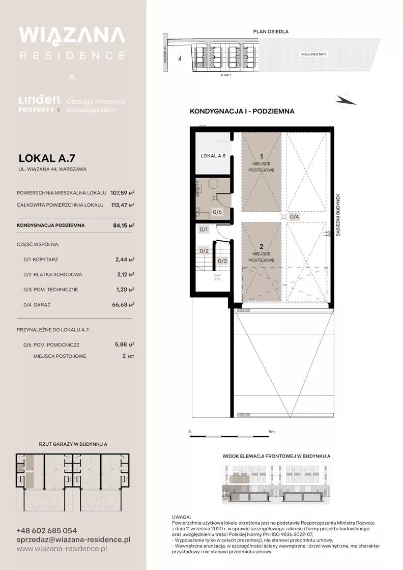 4 pokoje, mieszkanie 107,59 m², parter, oferta nr A.7, Wiązana Residence, Warszawa, Wawer, Zerzeń, ul. Wiązana 44