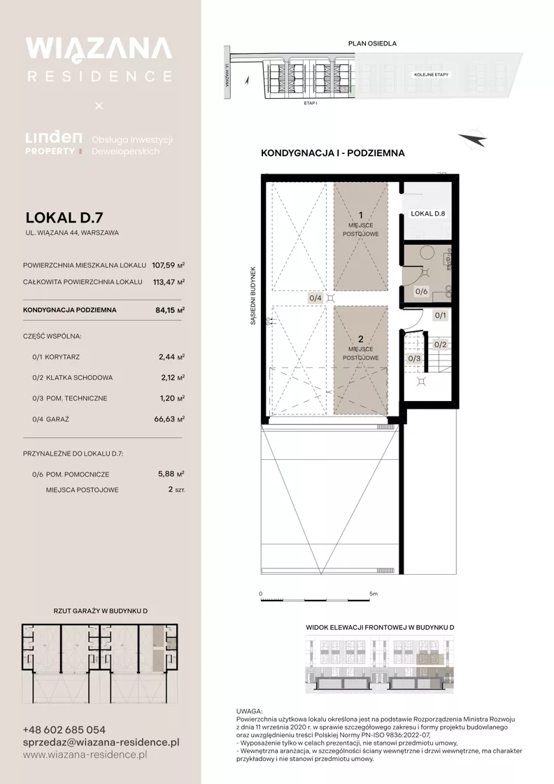 4 pokoje, mieszkanie 107,59 m², parter, oferta nr D.7, Wiązana Residence, Warszawa, Wawer, Zerzeń, ul. Wiązana 44