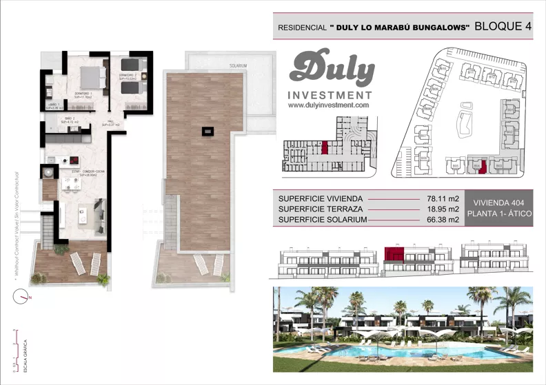 3 pokoje, mieszkanie 78,11 m², piętro 1, oferta nr 404, Lo Marabu, Quesada, c. Gijon