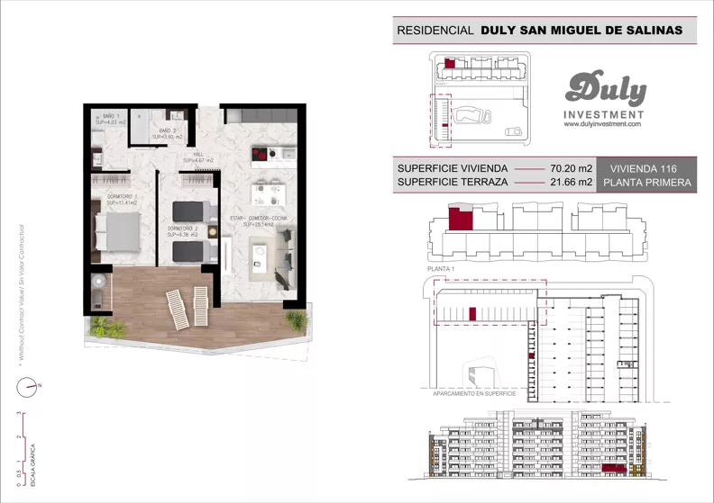 2 pokoje, mieszkanie 70,20 m², piętro 1, oferta nr D.116, San Miguel De Salinas, San Miguel de Salinas, c. Schubert / Verdi