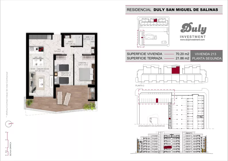 2 pokoje, mieszkanie 70,20 m², piętro 2, oferta nr D.213, San Miguel De Salinas, San Miguel de Salinas, c. Schubert / Verdi