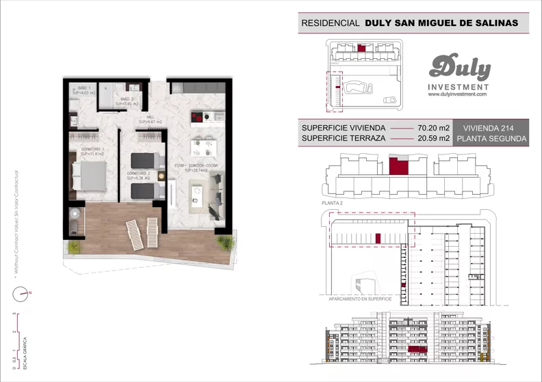 2 pokoje, mieszkanie 70,20 m², piętro 2, oferta nr D.214, San Miguel De Salinas, San Miguel de Salinas, c. Schubert / Verdi