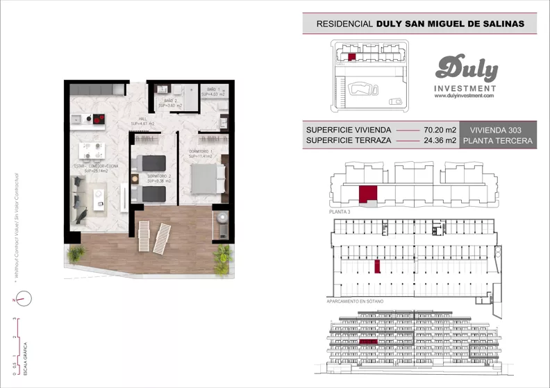 2 pokoje, mieszkanie 70,20 m², piętro 3, oferta nr D.303, San Miguel De Salinas, San Miguel de Salinas, c. Schubert / Verdi