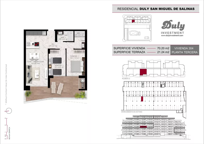 2 pokoje, mieszkanie 70,20 m², piętro 3, oferta nr D.304, San Miguel De Salinas, San Miguel de Salinas, c. Schubert / Verdi