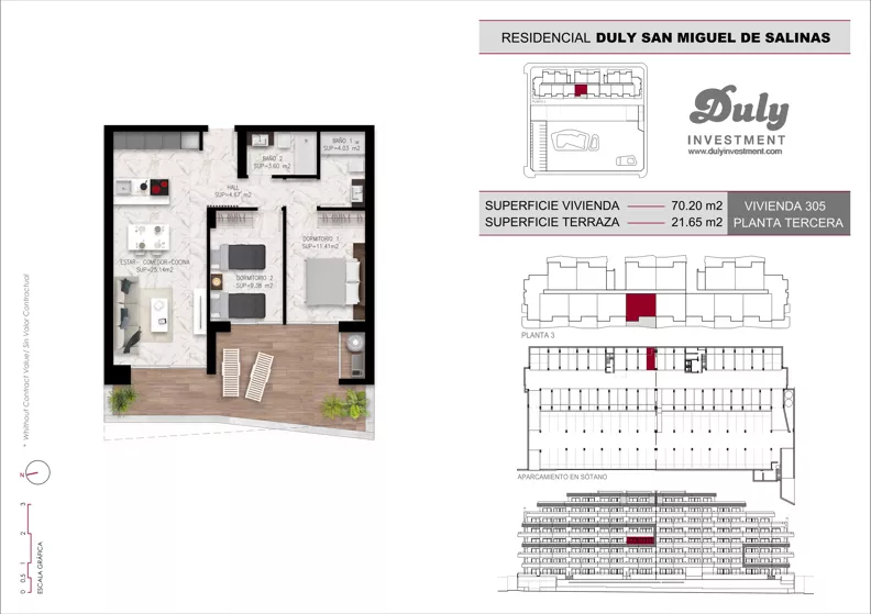 2 pokoje, mieszkanie 70,20 m², piętro 3, oferta nr D.305, San Miguel De Salinas, San Miguel de Salinas, c. Schubert / Verdi