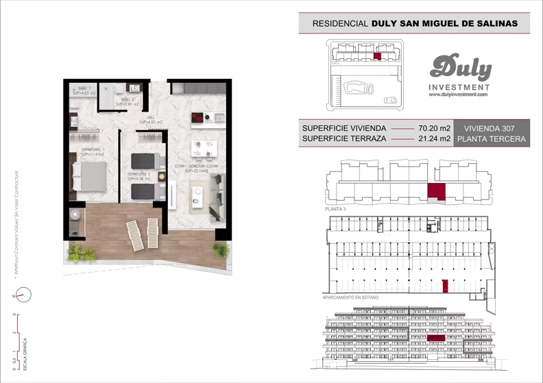 2 pokoje, mieszkanie 70,20 m², piętro 3, oferta nr D.307, San Miguel De Salinas, San Miguel de Salinas, c. Schubert / Verdi