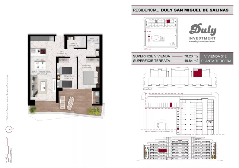2 pokoje, mieszkanie 70,20 m², piętro 3, oferta nr D.312, San Miguel De Salinas, San Miguel de Salinas, c. Schubert / Verdi
