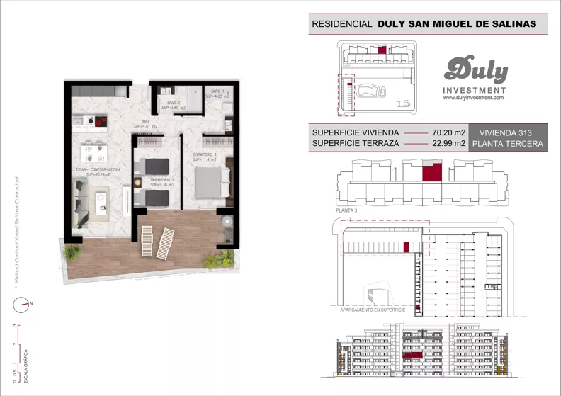2 pokoje, mieszkanie 70,20 m², piętro 3, oferta nr D.313, San Miguel De Salinas, San Miguel de Salinas, c. Schubert / Verdi
