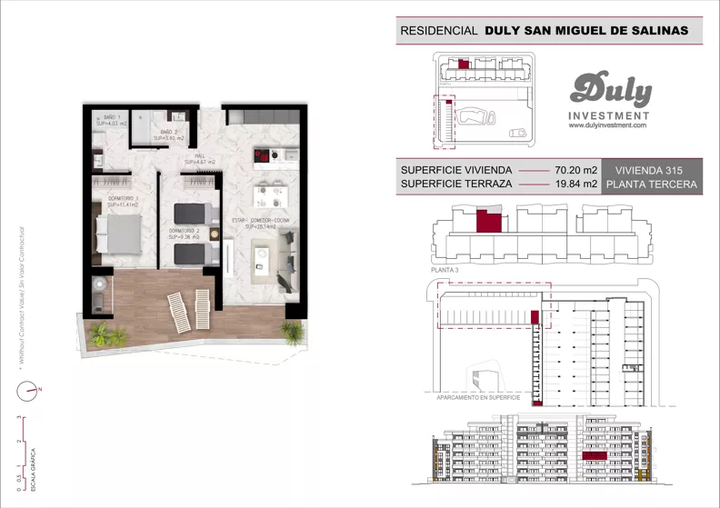 2 pokoje, mieszkanie 70,20 m², piętro 3, oferta nr D.315, San Miguel De Salinas, San Miguel de Salinas, c. Schubert / Verdi