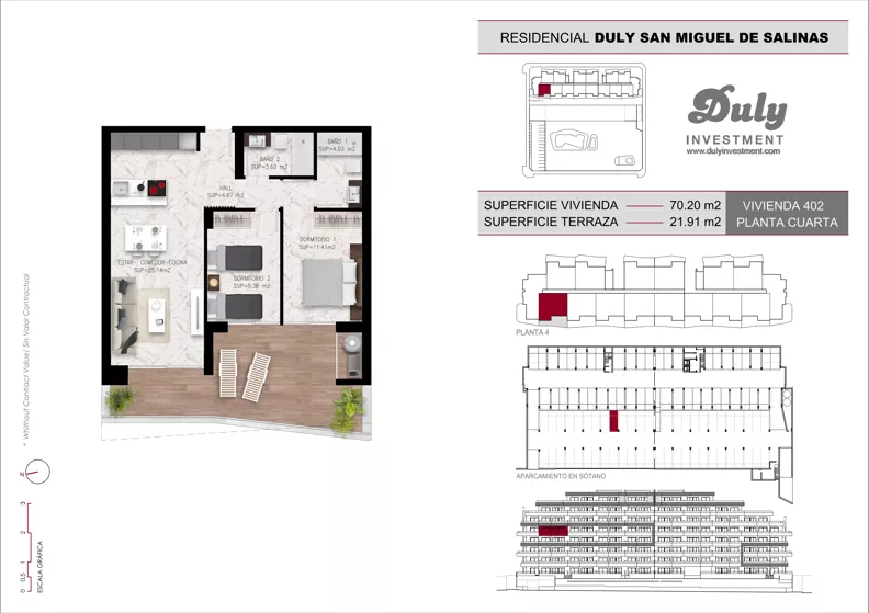 2 pokoje, mieszkanie 70,20 m², piętro 4, oferta nr D.402, San Miguel De Salinas, San Miguel de Salinas, c. Schubert / Verdi