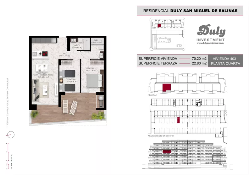 2 pokoje, mieszkanie 70,20 m², piętro 4, oferta nr D.403, San Miguel De Salinas, San Miguel de Salinas, c. Schubert / Verdi