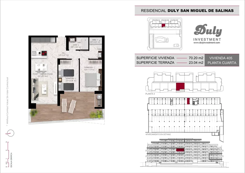 2 pokoje, mieszkanie 70,20 m², piętro 4, oferta nr D.405, San Miguel De Salinas, San Miguel de Salinas, c. Schubert / Verdi