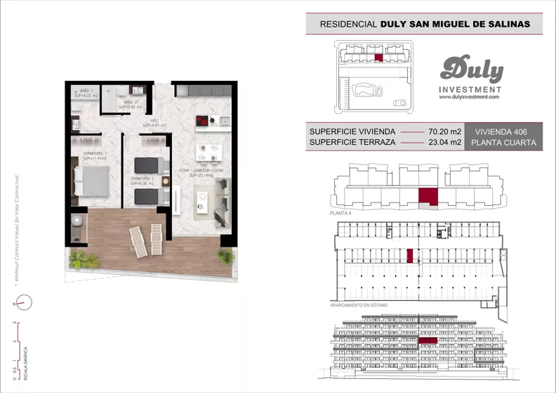 2 pokoje, mieszkanie 70,20 m², piętro 4, oferta nr D.406, San Miguel De Salinas, San Miguel de Salinas, c. Schubert / Verdi