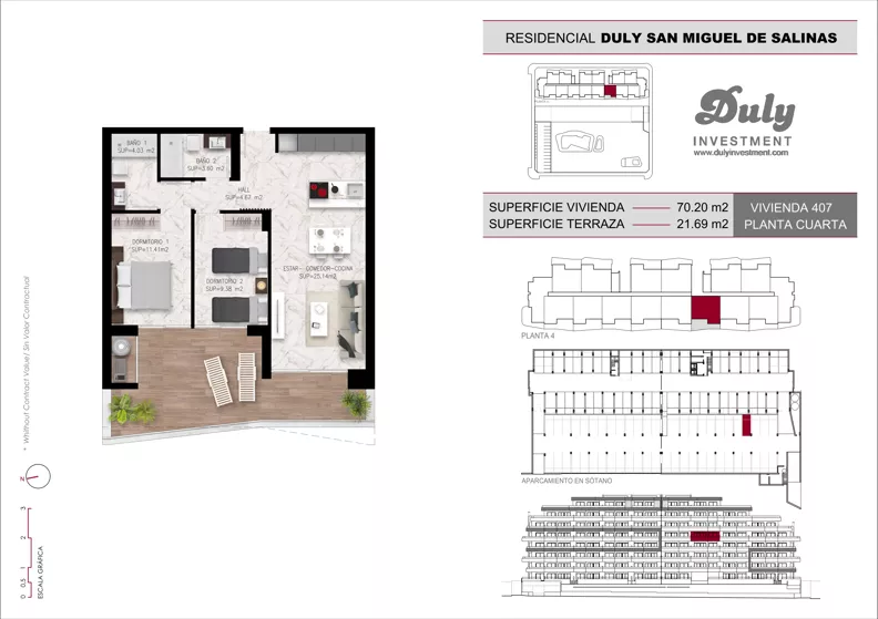 2 pokoje, mieszkanie 70,20 m², piętro 4, oferta nr D.407, San Miguel De Salinas, San Miguel de Salinas, c. Schubert / Verdi