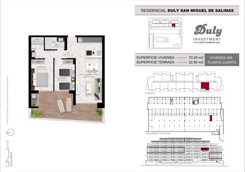 2 pokoje, mieszkanie 70,20 m², piętro 4, oferta nr D.408, San Miguel De Salinas, San Miguel de Salinas, c. Schubert / Verdi