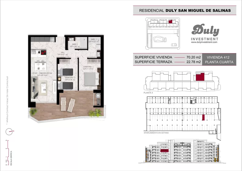 2 pokoje, mieszkanie 70,20 m², piętro 4, oferta nr D.412, San Miguel De Salinas, San Miguel de Salinas, c. Schubert / Verdi