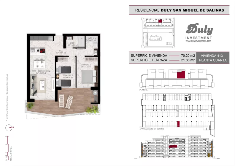 2 pokoje, mieszkanie 70,20 m², piętro 4, oferta nr D.413, San Miguel De Salinas, San Miguel de Salinas, c. Schubert / Verdi
