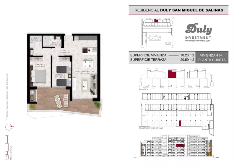 2 pokoje, mieszkanie 70,20 m², piętro 4, oferta nr D.414, San Miguel De Salinas, San Miguel de Salinas, c. Schubert / Verdi