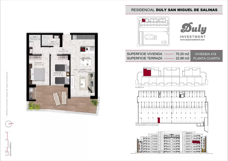 2 pokoje, mieszkanie 70,20 m², piętro 4, oferta nr D.416, San Miguel De Salinas, San Miguel de Salinas, c. Schubert / Verdi