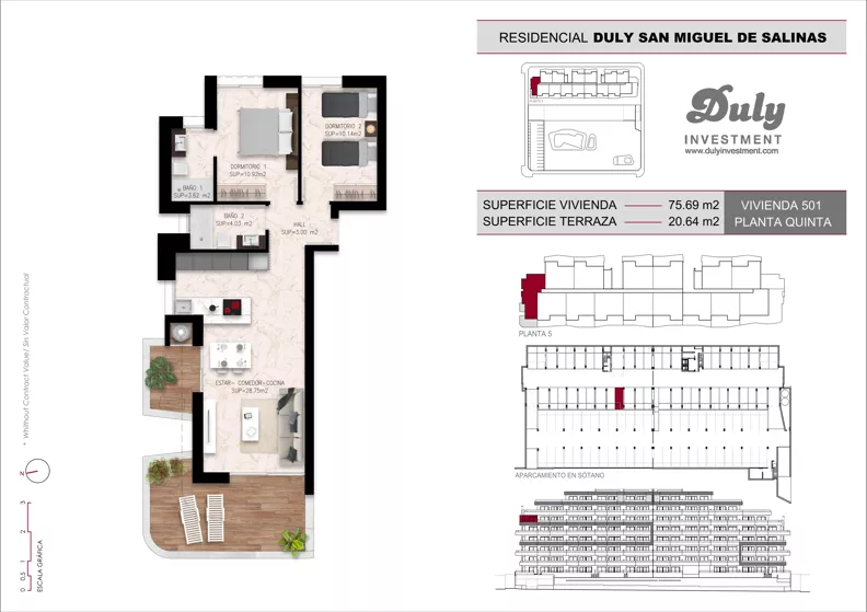 2 pokoje, mieszkanie 75,69 m², piętro 5, oferta nr D.501, San Miguel De Salinas, San Miguel de Salinas, c. Schubert / Verdi