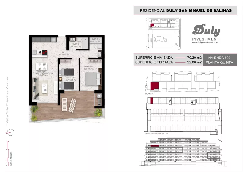 2 pokoje, mieszkanie 70,20 m², piętro 5, oferta nr D.502, San Miguel De Salinas, San Miguel de Salinas, c. Schubert / Verdi