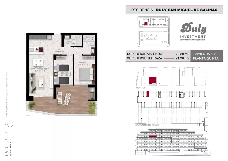2 pokoje, mieszkanie 70,20 m², piętro 5, oferta nr D.503, San Miguel De Salinas, San Miguel de Salinas, c. Schubert / Verdi