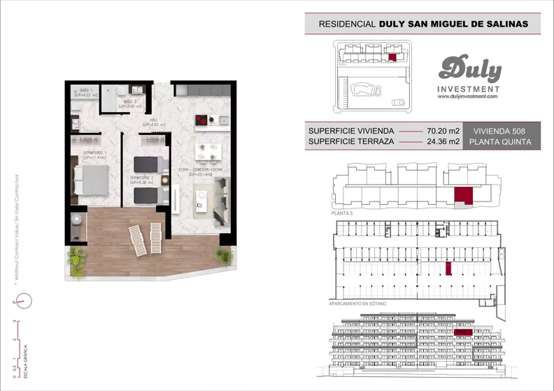 2 pokoje, mieszkanie 70,20 m², piętro 5, oferta nr D.508, San Miguel De Salinas, San Miguel de Salinas, c. Schubert / Verdi
