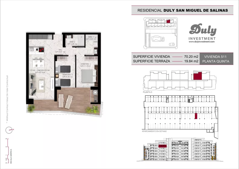 2 pokoje, mieszkanie 70,20 m², piętro 5, oferta nr D.511, San Miguel De Salinas, San Miguel de Salinas, c. Schubert / Verdi