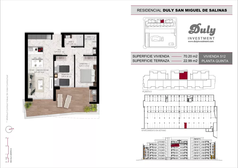 2 pokoje, mieszkanie 70,20 m², piętro 5, oferta nr D.512, San Miguel De Salinas, San Miguel de Salinas, c. Schubert / Verdi