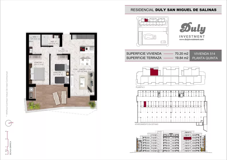 2 pokoje, mieszkanie 70,20 m², piętro 5, oferta nr D.514, San Miguel De Salinas, San Miguel de Salinas, c. Schubert / Verdi