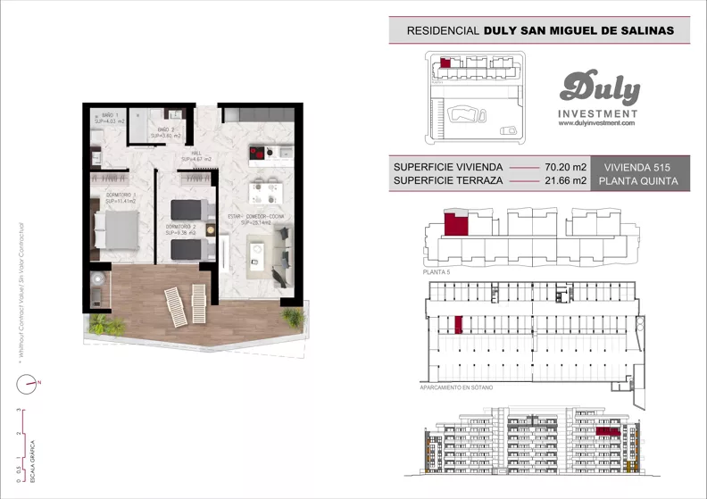 2 pokoje, mieszkanie 70,20 m², piętro 5, oferta nr D.515, San Miguel De Salinas, San Miguel de Salinas, c. Schubert / Verdi