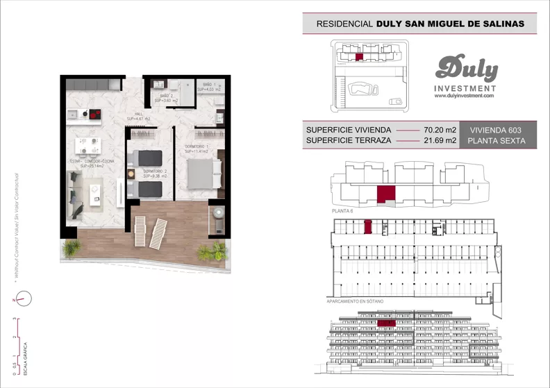 2 pokoje, mieszkanie 70,20 m², piętro 6, oferta nr D.603, San Miguel De Salinas, San Miguel de Salinas, c. Schubert / Verdi