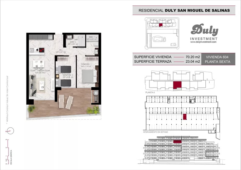 2 pokoje, mieszkanie 70,20 m², piętro 6, oferta nr D.604, San Miguel De Salinas, San Miguel de Salinas, c. Schubert / Verdi