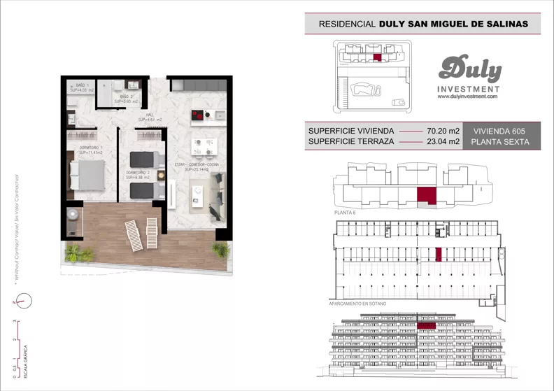 2 pokoje, mieszkanie 70,20 m², piętro 6, oferta nr D.605, San Miguel De Salinas, San Miguel de Salinas, c. Schubert / Verdi