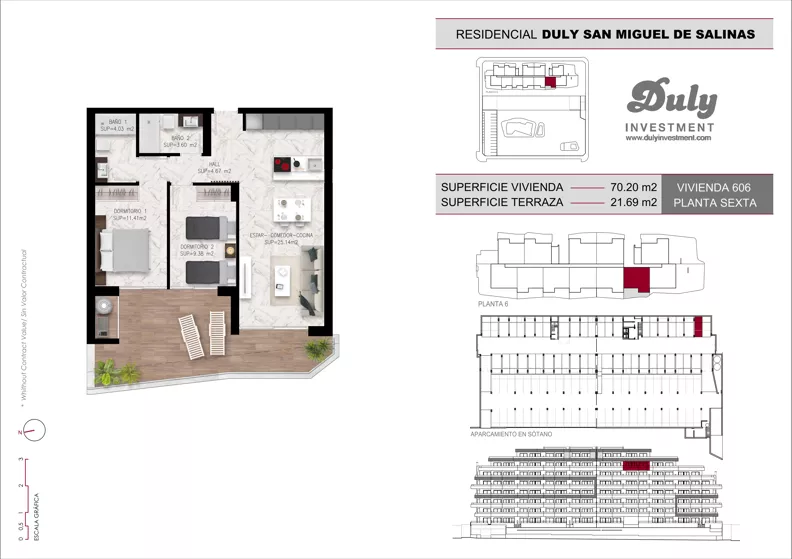2 pokoje, mieszkanie 70,20 m², piętro 6, oferta nr D.606, San Miguel De Salinas, San Miguel de Salinas, c. Schubert / Verdi