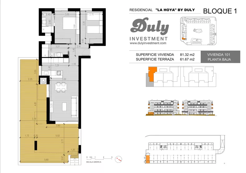 3 pokoje, apartament 81,32 m², parter, oferta nr 101, LA HOYA BY DULY, Torrevieja, c. Lagos de Covadonga