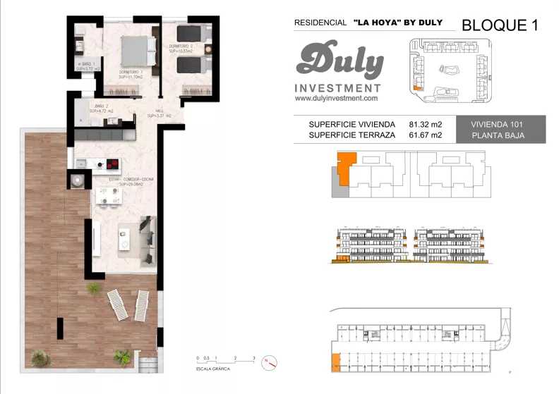 3 pokoje, apartament 81,32 m², parter, oferta nr 101, LA HOYA BY DULY, Torrevieja, c. Lagos de Covadonga