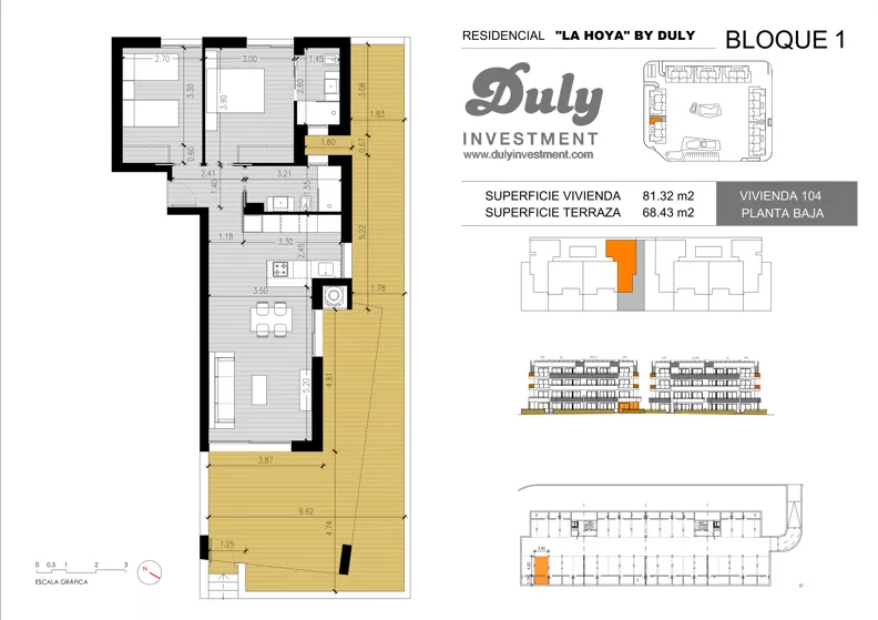 3 pokoje, apartament 81,32 m², parter, oferta nr 104, LA HOYA BY DULY, Torrevieja, c. Lagos de Covadonga
