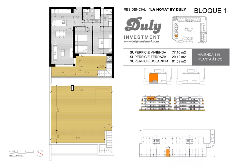 3 pokoje, apartament 77,10 m², piętro 3, oferta nr 114, LA HOYA BY DULY, Torrevieja, c. Lagos de Covadonga