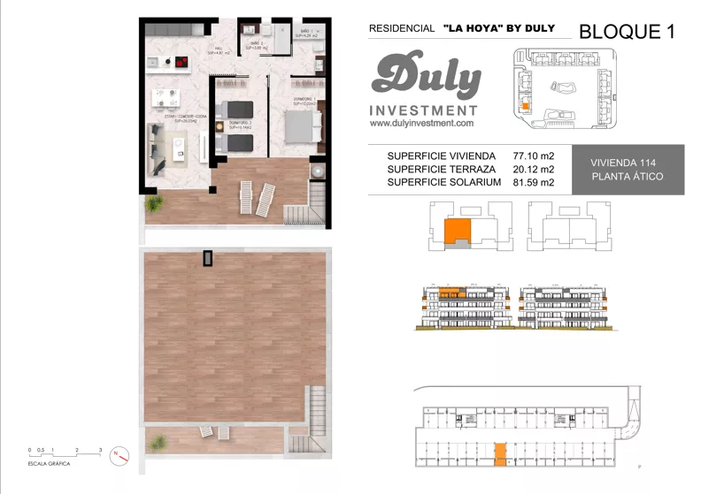 3 pokoje, apartament 77,10 m², piętro 3, oferta nr 114, LA HOYA BY DULY, Torrevieja, c. Lagos de Covadonga