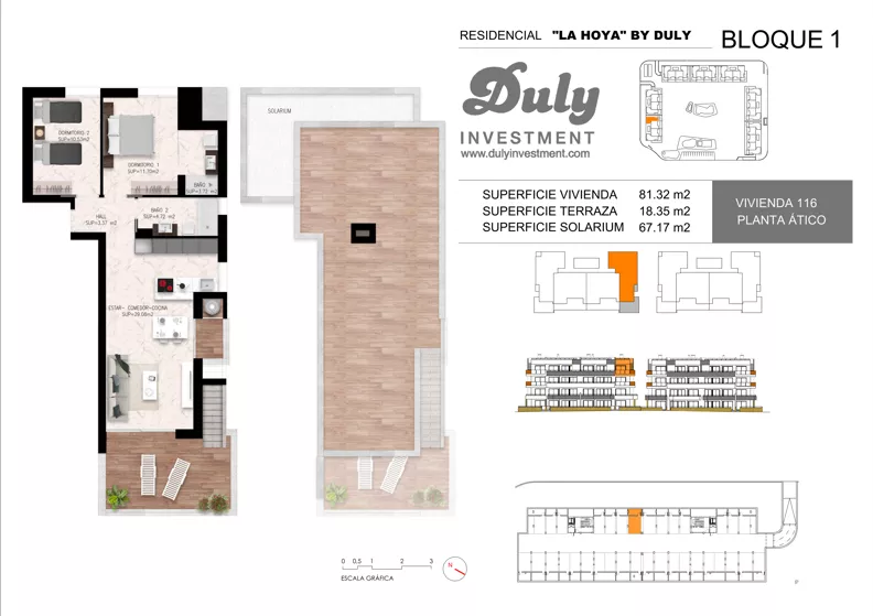 3 pokoje, apartament 81,32 m², piętro 3, oferta nr 116, LA HOYA BY DULY, Torrevieja, c. Lagos de Covadonga
