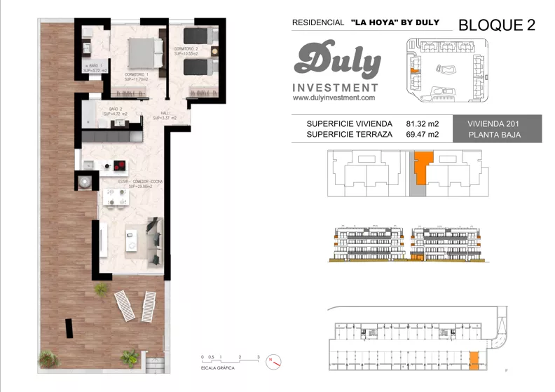 3 pokoje, apartament 81,32 m², parter, oferta nr 201, LA HOYA BY DULY, Torrevieja, c. Lagos de Covadonga