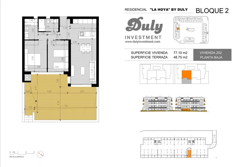 3 pokoje, apartament 77,10 m², parter, oferta nr 202, LA HOYA BY DULY, Torrevieja, c. Lagos de Covadonga