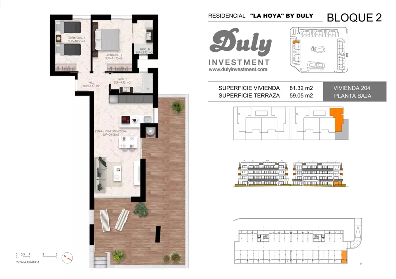 3 pokoje, apartament 81,32 m², parter, oferta nr 204, LA HOYA BY DULY, Torrevieja, c. Lagos de Covadonga