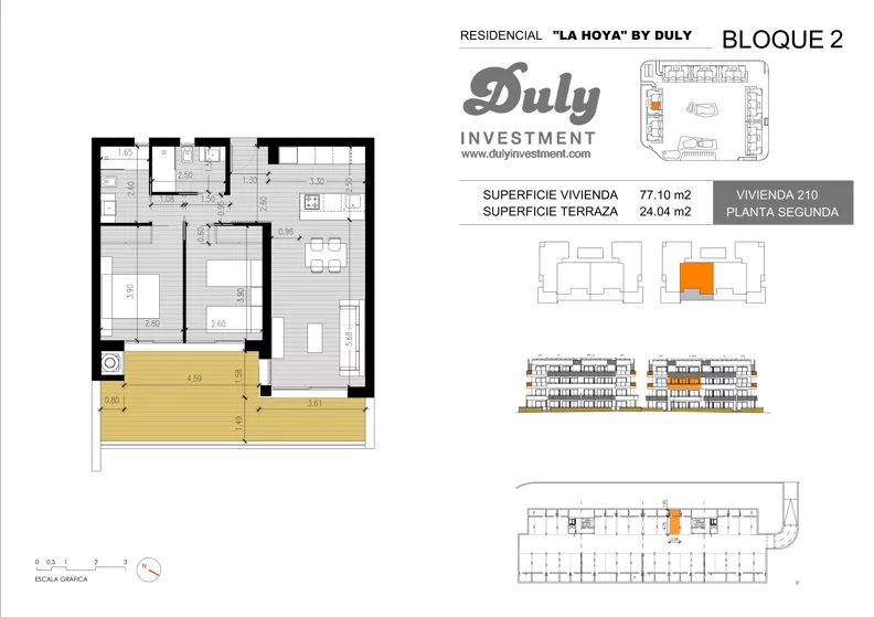3 pokoje, apartament 77,10 m², piętro 2, oferta nr 210, LA HOYA BY DULY, Torrevieja, c. Lagos de Covadonga