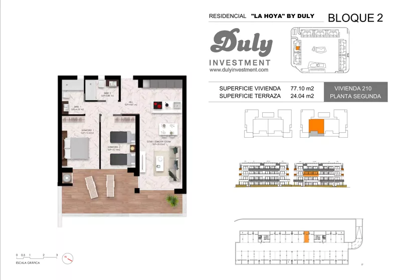 3 pokoje, apartament 77,10 m², piętro 2, oferta nr 210, LA HOYA BY DULY, Torrevieja, c. Lagos de Covadonga
