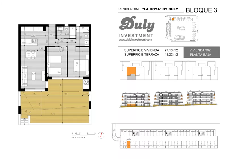 3 pokoje, apartament 77,10 m², parter, oferta nr 302, LA HOYA BY DULY, Torrevieja, c. Lagos de Covadonga