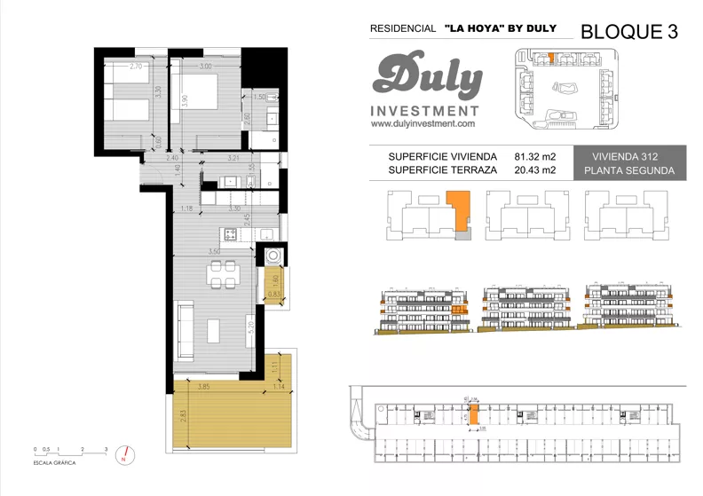 3 pokoje, apartament 81,32 m², piętro 2, oferta nr 312, LA HOYA BY DULY, Torrevieja, c. Lagos de Covadonga