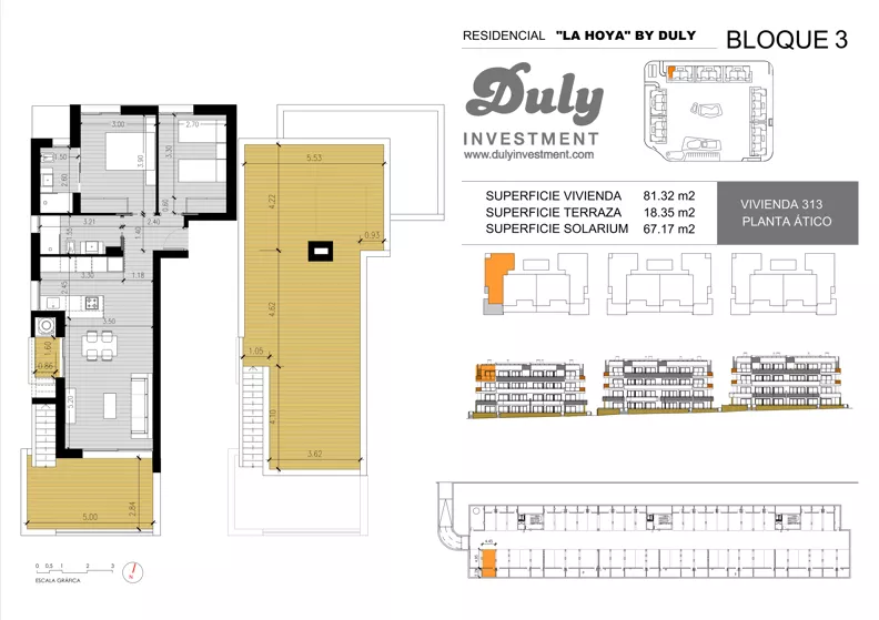 3 pokoje, apartament 81,32 m², piętro 3, oferta nr 313, LA HOYA BY DULY, Torrevieja, c. Lagos de Covadonga
